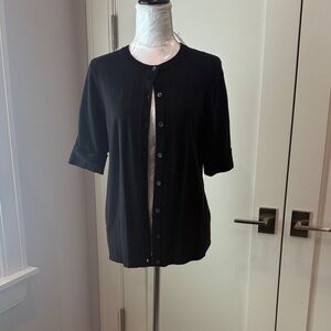 Eddie Bauer Black Christine Elbow Cardigan